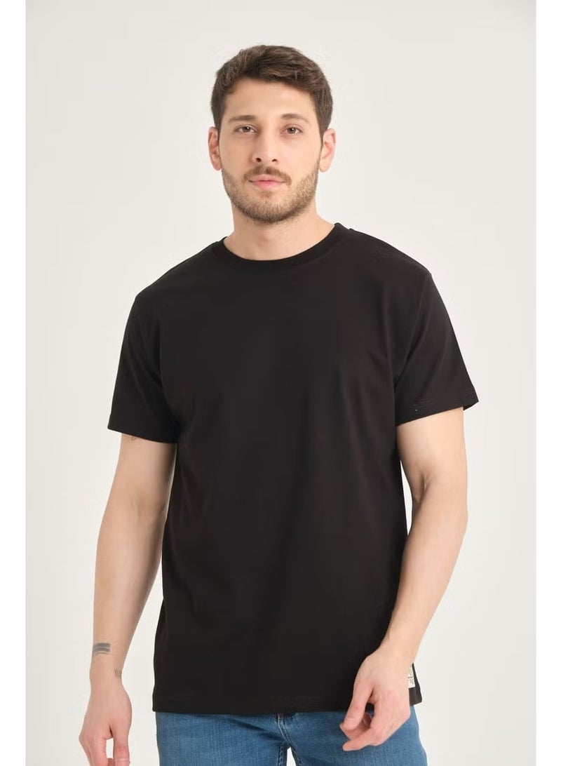 Four Man 2 Pieces Men's 100% Cotton Standard Pattern Non-Wrinkle Plain Color Basic T-Shirt - Image 5